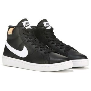 Nike Black White High-Top Sneakers with Tan Accent